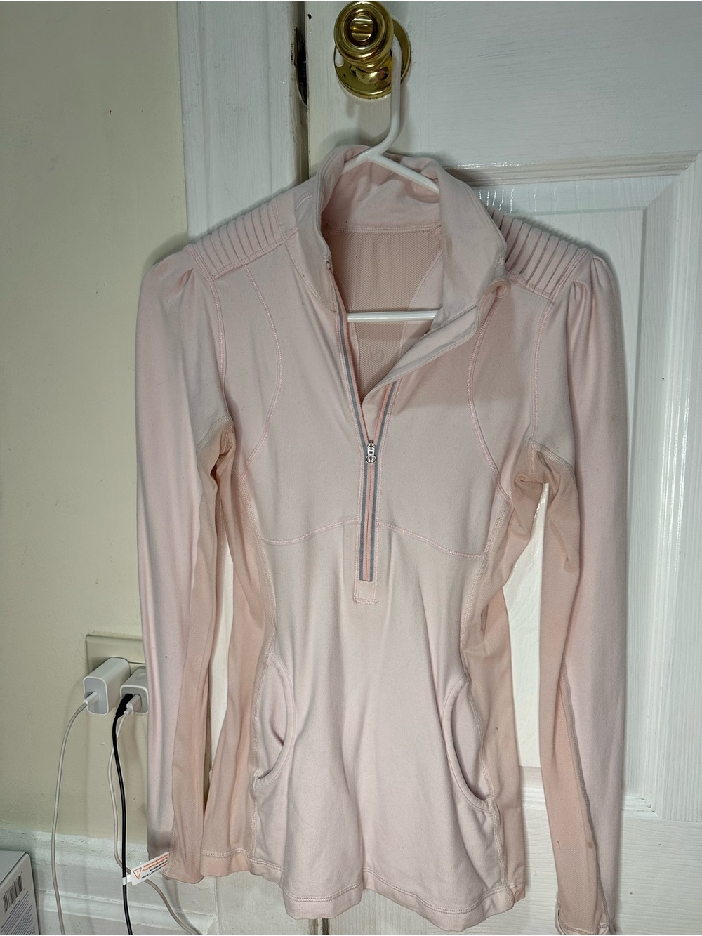 LULULEMON Light Pink Quarter-Zip Pullover Top